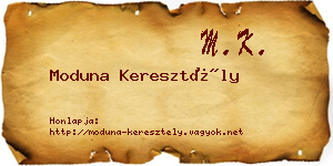 Moduna Keresztély névjegykártya